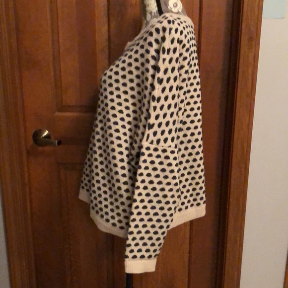 Freeway wool blend boxy sweater in tan with black dots L XL 1X - Picture 9 of 11